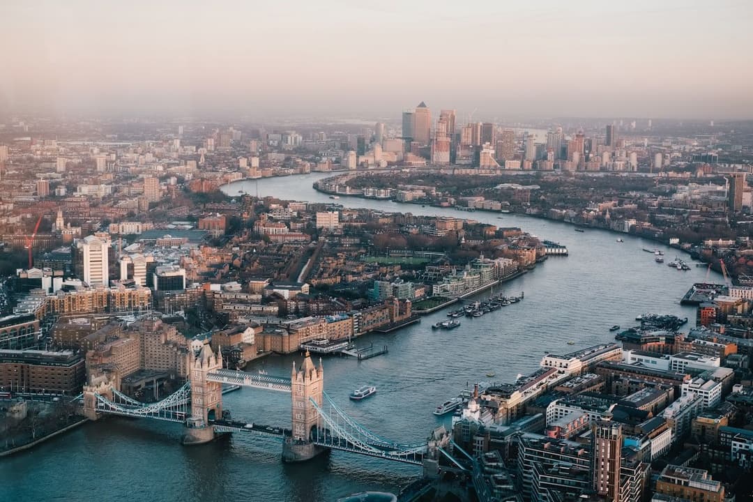 London skyline and Big Ben in the United Kingdom